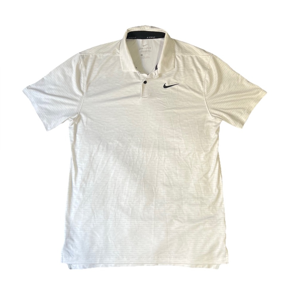 Nike Men's Small Dri-Fit Vapor Striped Golf Polo Shirt CU9798-025 White